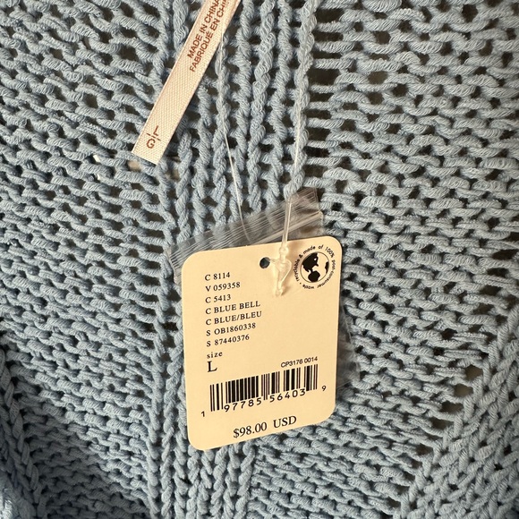 Free People Robyn Cardi - Blue Bell Blue Size Large NEW WITH TAGS! - Picture 4 of 5